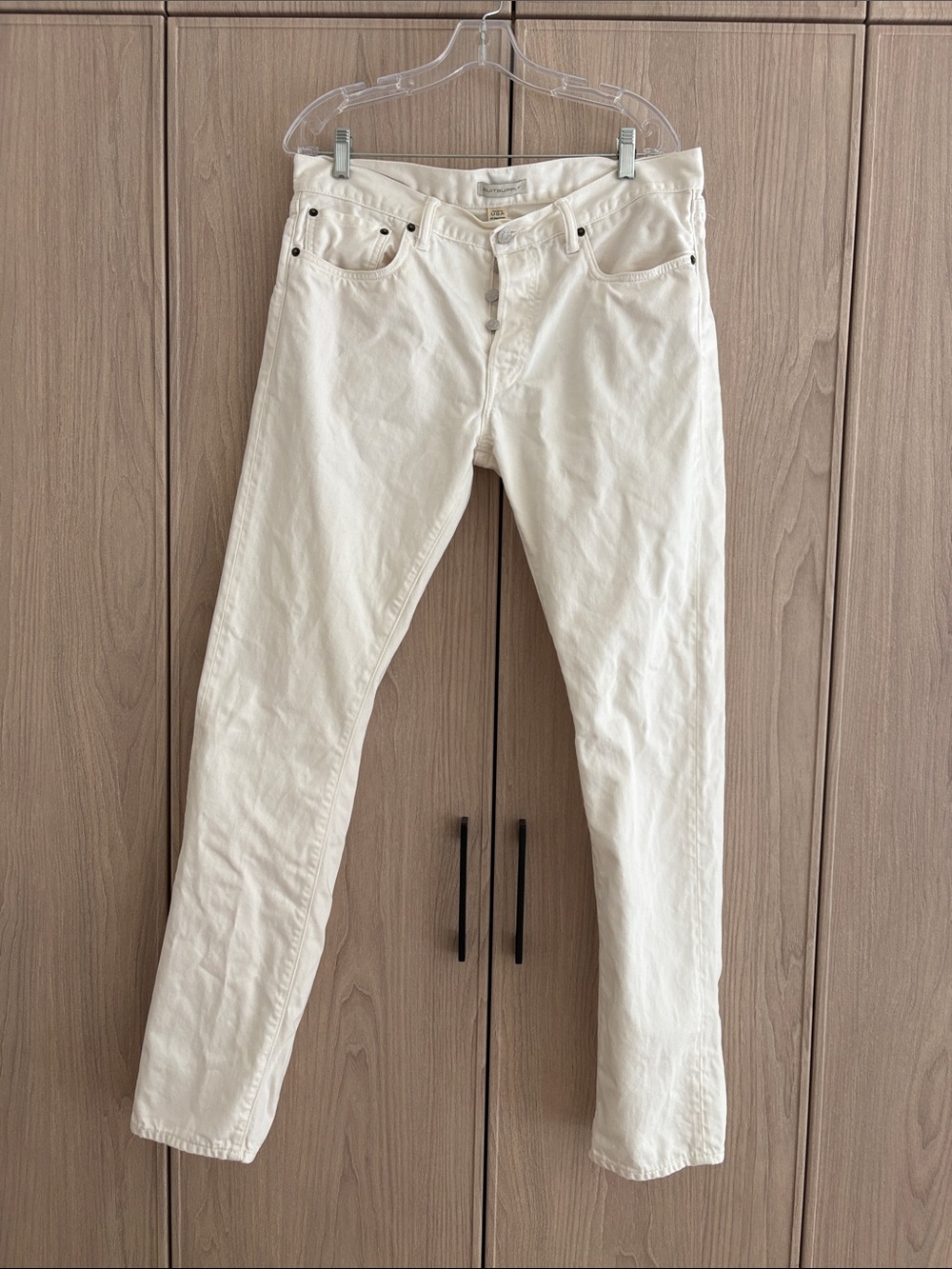 Men’s Suitsupply Cream Slim Straight Jeans